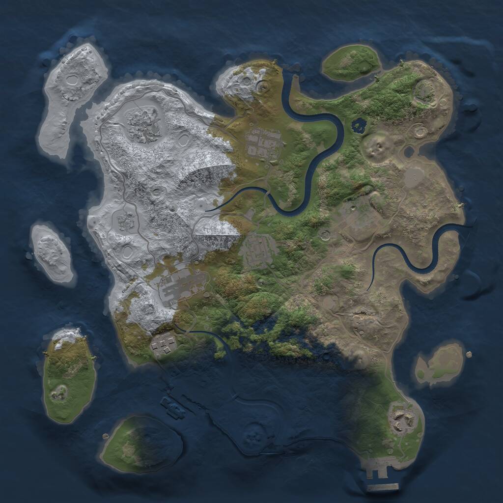 Rust Map: Procedural Map, Size: 3250, Seed: 1600454086, 13 Monuments