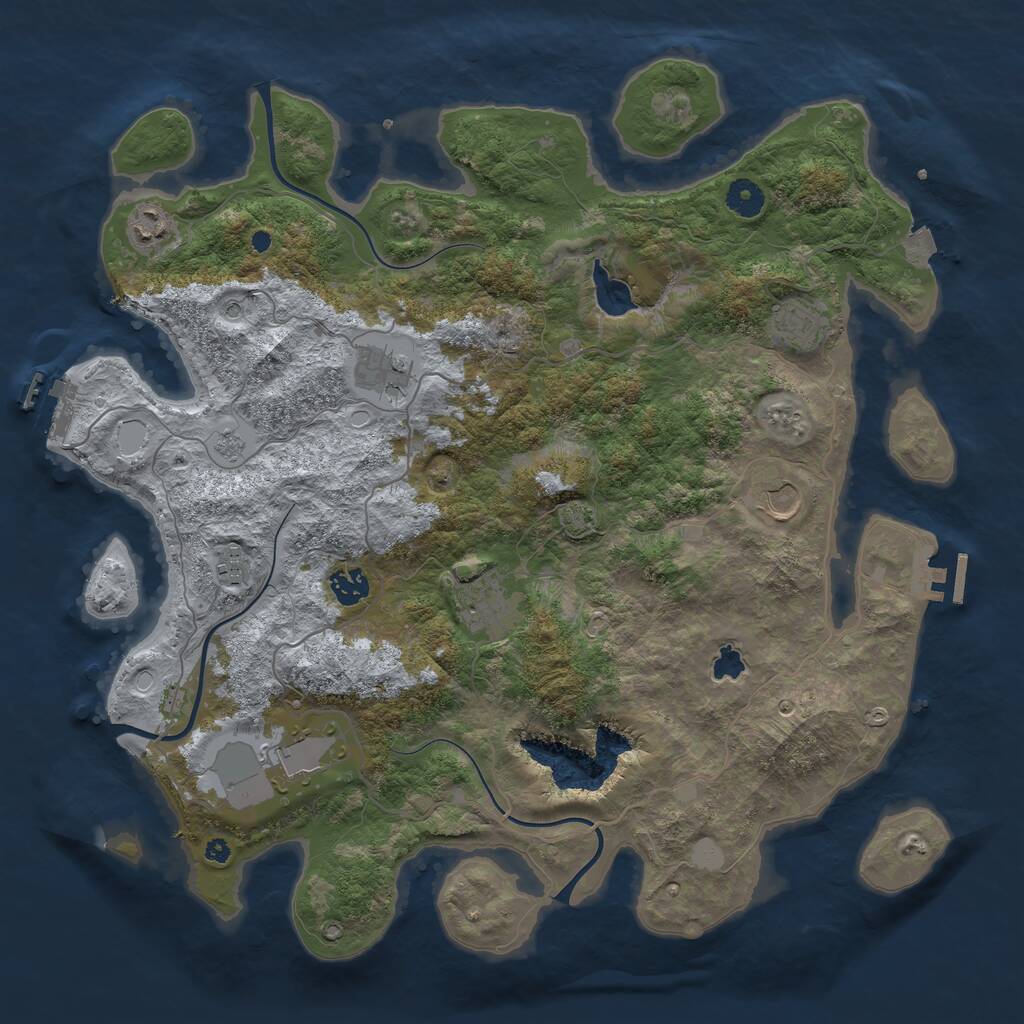Rust Map: Procedural Map, Size: 4100, Seed: 91, 14 Monuments