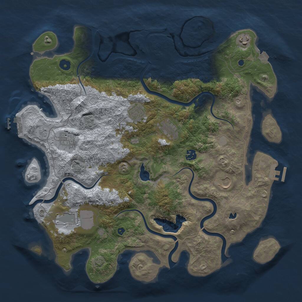 Rust Map: Procedural Map, Size: 4100, Seed: 91, 14 Monuments