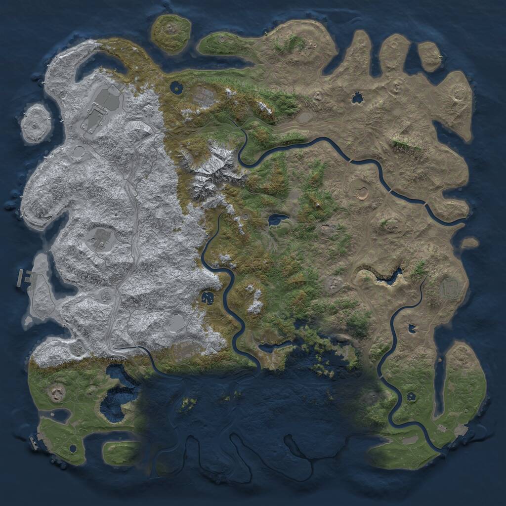 Rust Map: Procedural Map, Size: 5777, Seed: 5777, 17 Monuments