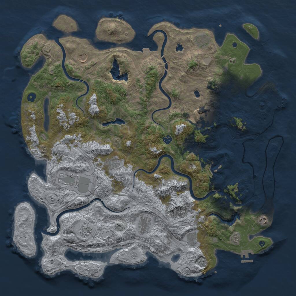 Rust Map: Procedural Map, Size: 5000, Seed: 891127478, 17 Monuments