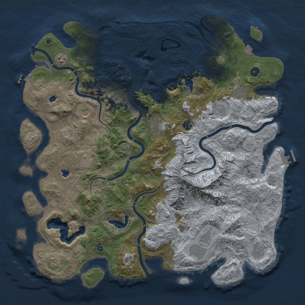 Rust Map: Procedural Map, Size: 5000, Seed: 55672898, 17 Monuments