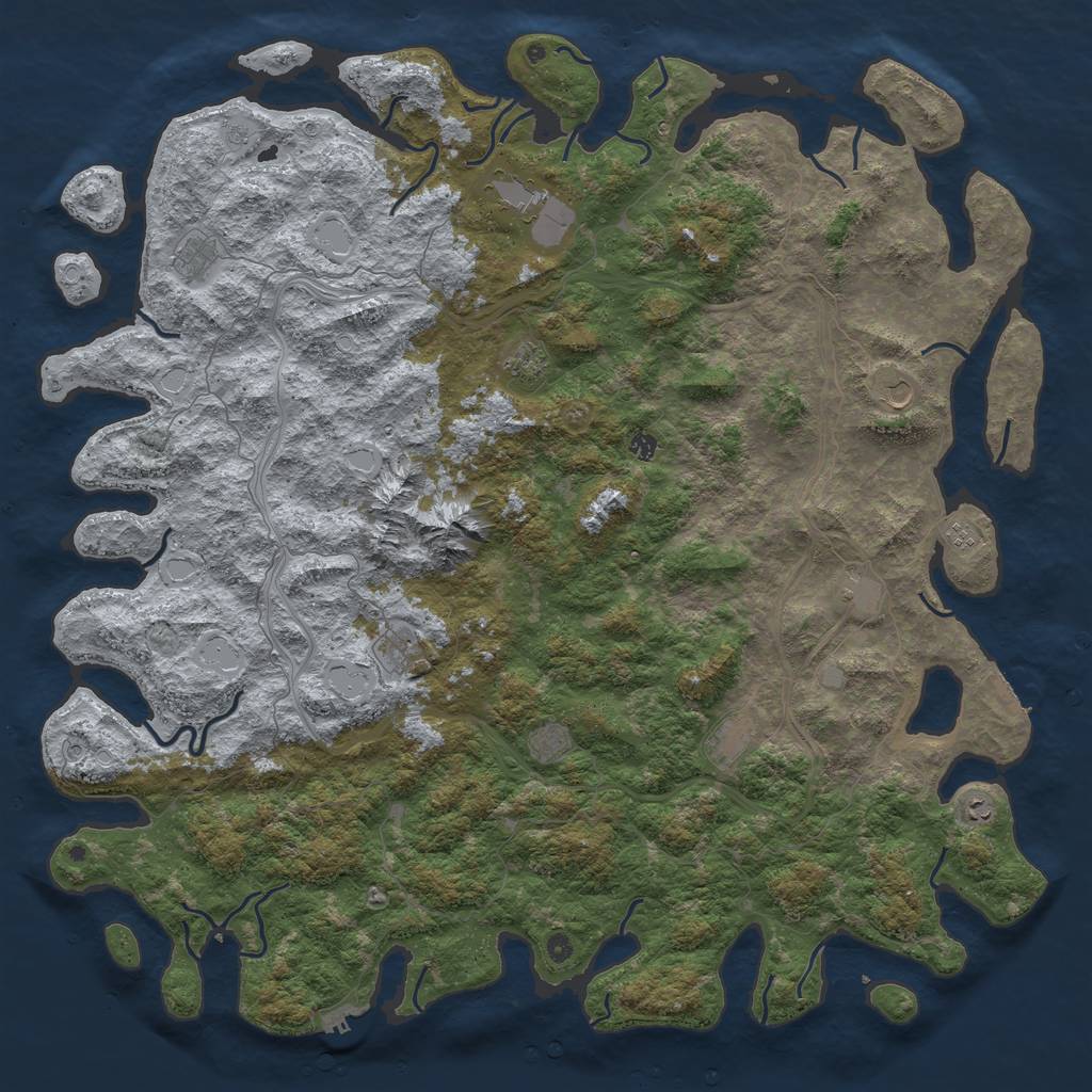 Rust Map: Procedural Map, Size: 6000, Seed: 1495537896, 18 Monuments