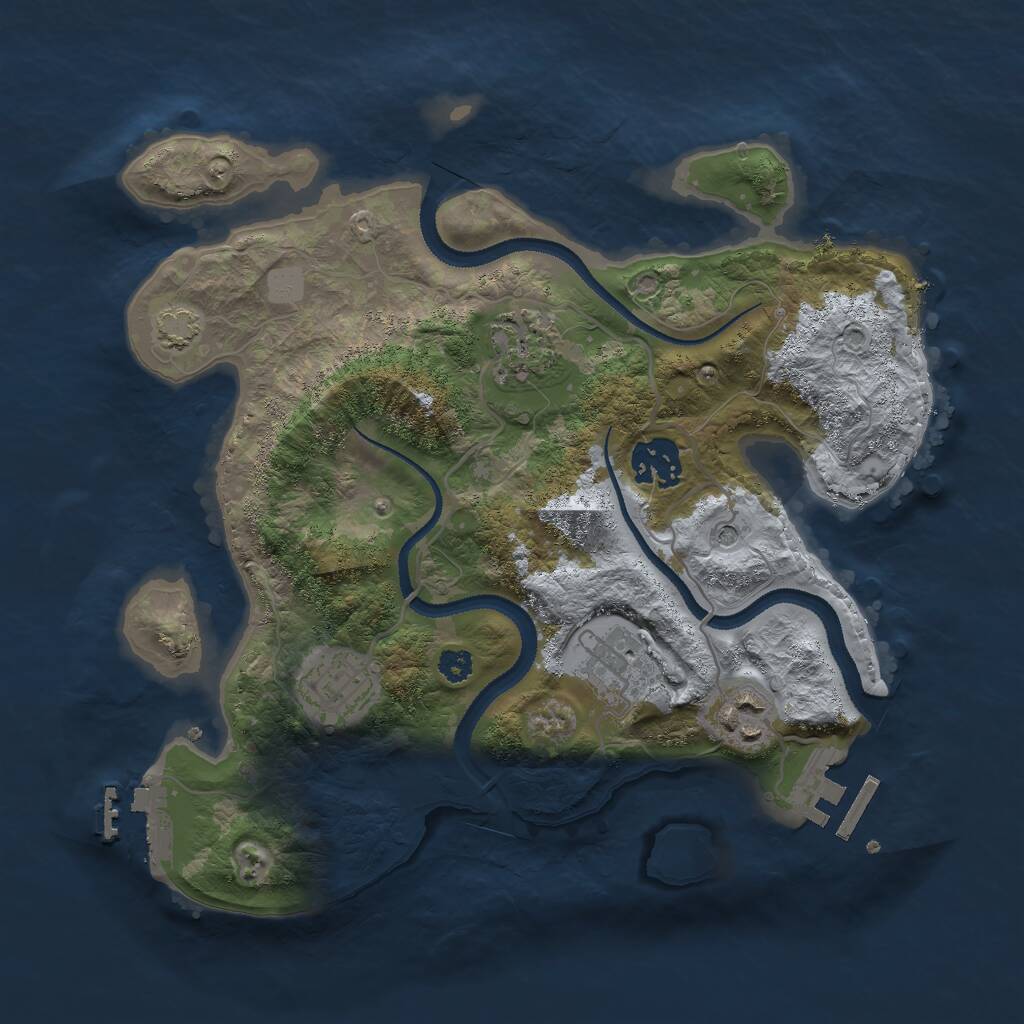 Rust Map: Procedural Map, Size: 3000, Seed: 16893956, 10 Monuments