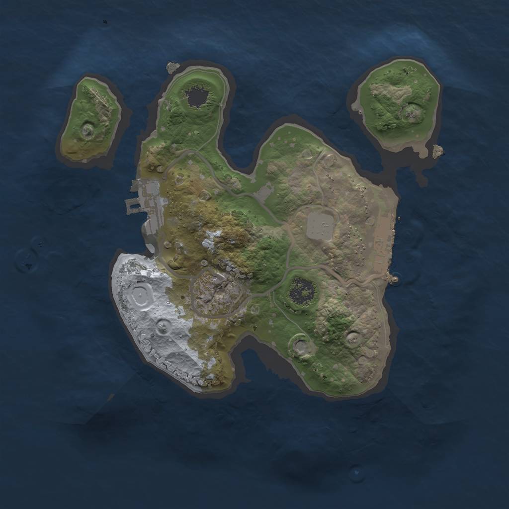 Rust Map: Procedural Map, Size: 2000, Seed: 25412423, 5 Monuments