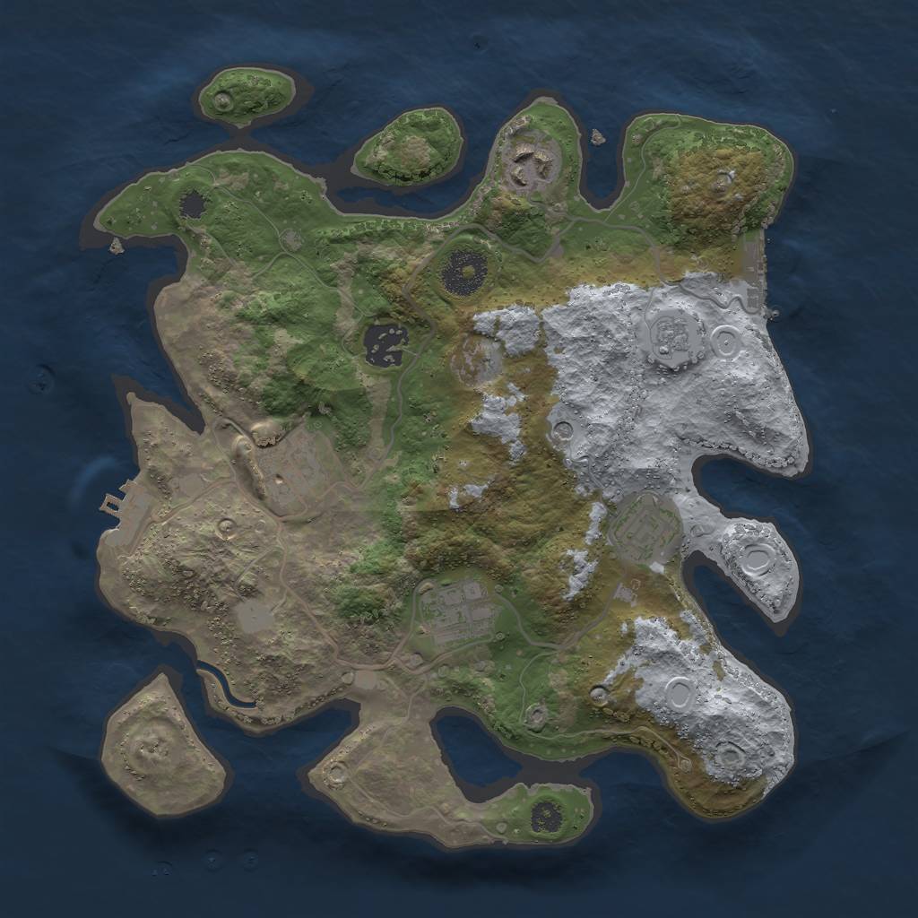 Rust Map: Procedural Map, Size: 3000, Seed: 636170966, 12 Monuments