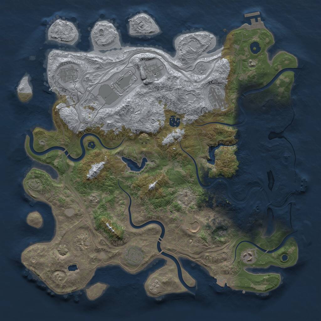 Rust Map: Procedural Map, Size: 4250, Seed: 563757, 16 Monuments