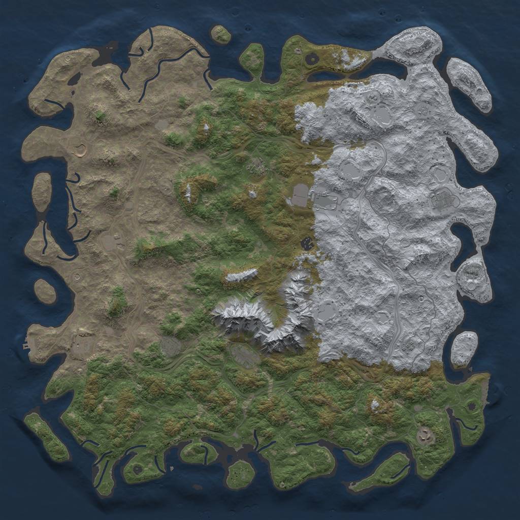 Rust Map: Procedural Map, Size: 6000, Seed: 231124, 18 Monuments
