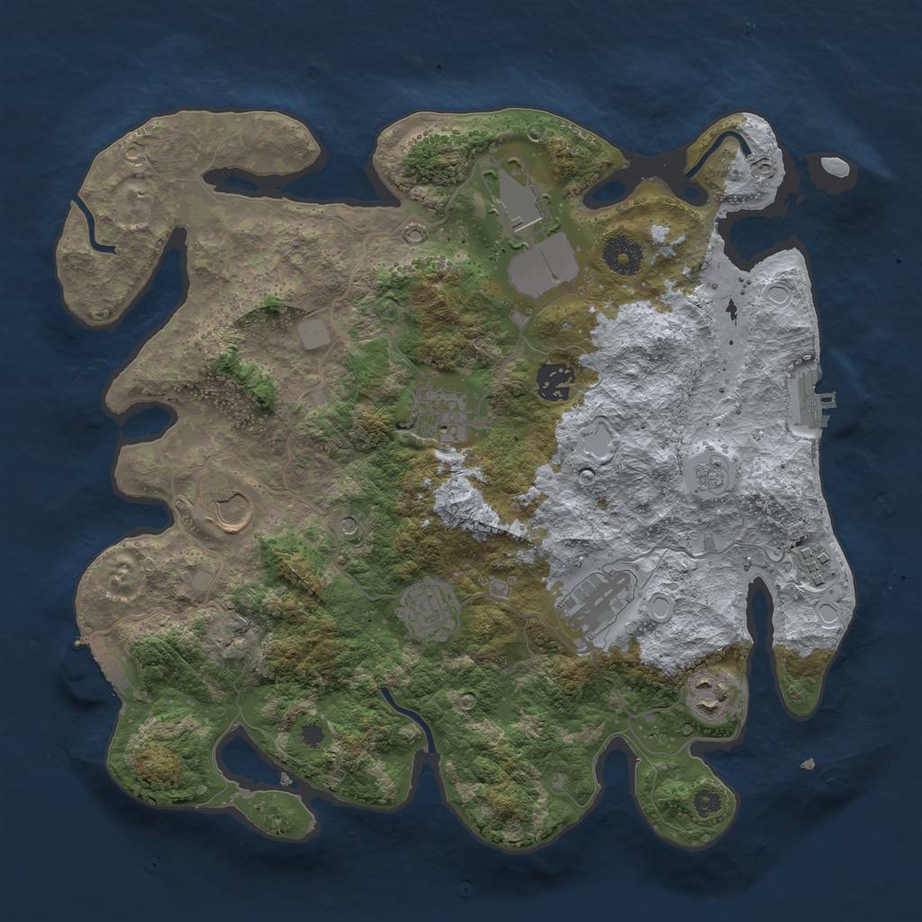 Rust Map: Procedural Map, Size: 3500, Seed: 215456165, 15 Monuments