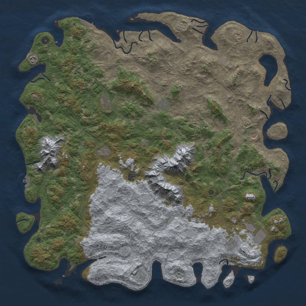 Rust Map: Procedural Map, Size: 6000, Seed: 797123097, 18 Monuments