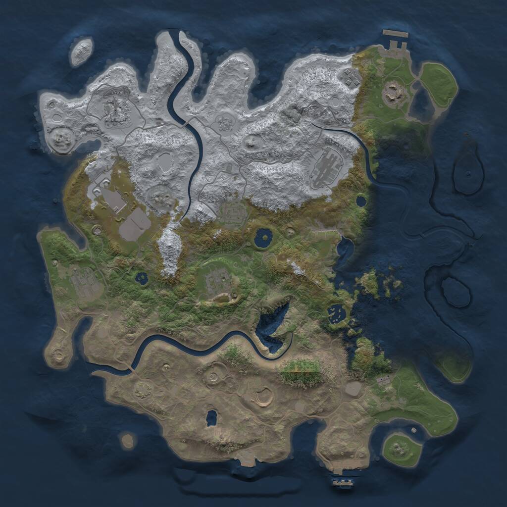 Rust Map: Procedural Map, Size: 4000, Seed: 1570284976, 16 Monuments