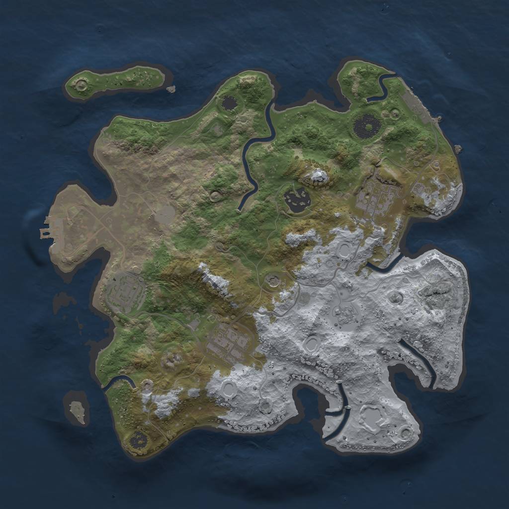 Rust Map: Procedural Map, Size: 3000, Seed: 1457678825, 11 Monuments