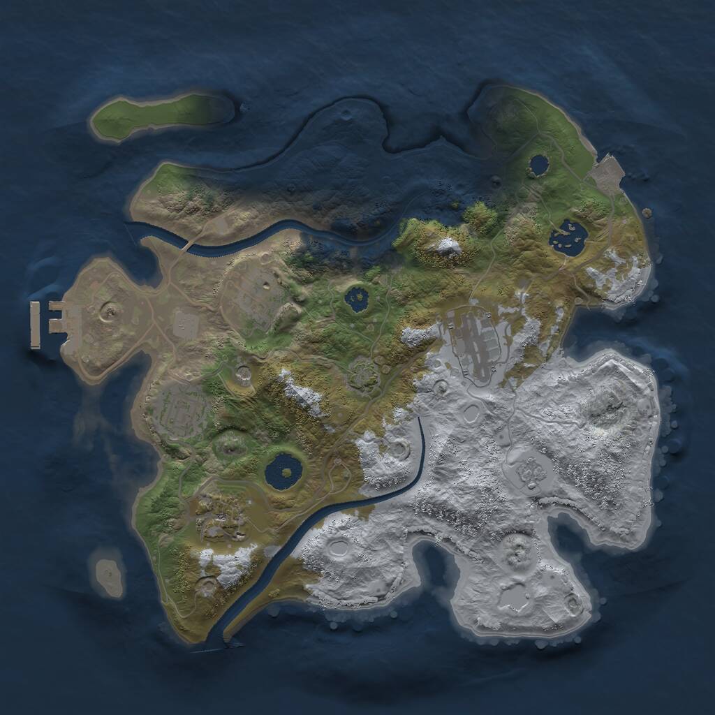 Rust Map: Procedural Map, Size: 3000, Seed: 1457678825, 10 Monuments