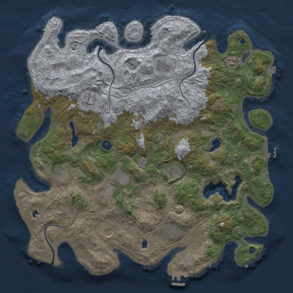 Rust Map: Procedural Map, Size: 4500, Seed: 329321095, 15 Monuments