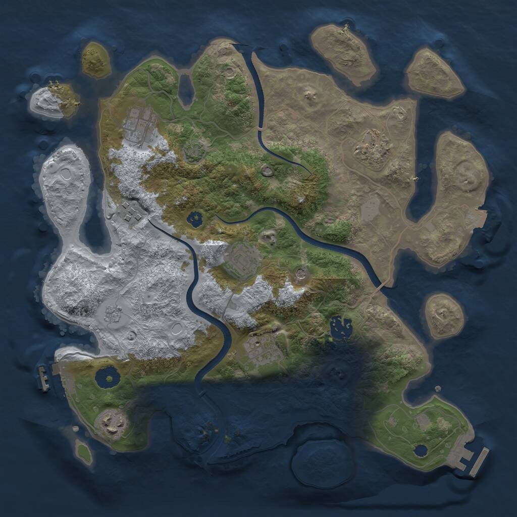 Rust Map: Procedural Map, Size: 3300, Seed: 23859, 13 Monuments
