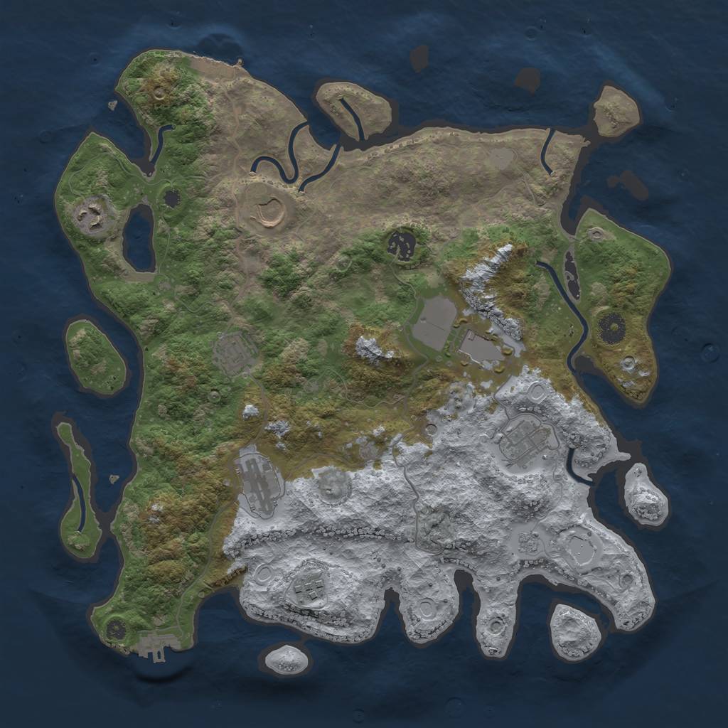 Rust Map: Procedural Map, Size: 3750, Seed: 283946631, 15 Monuments