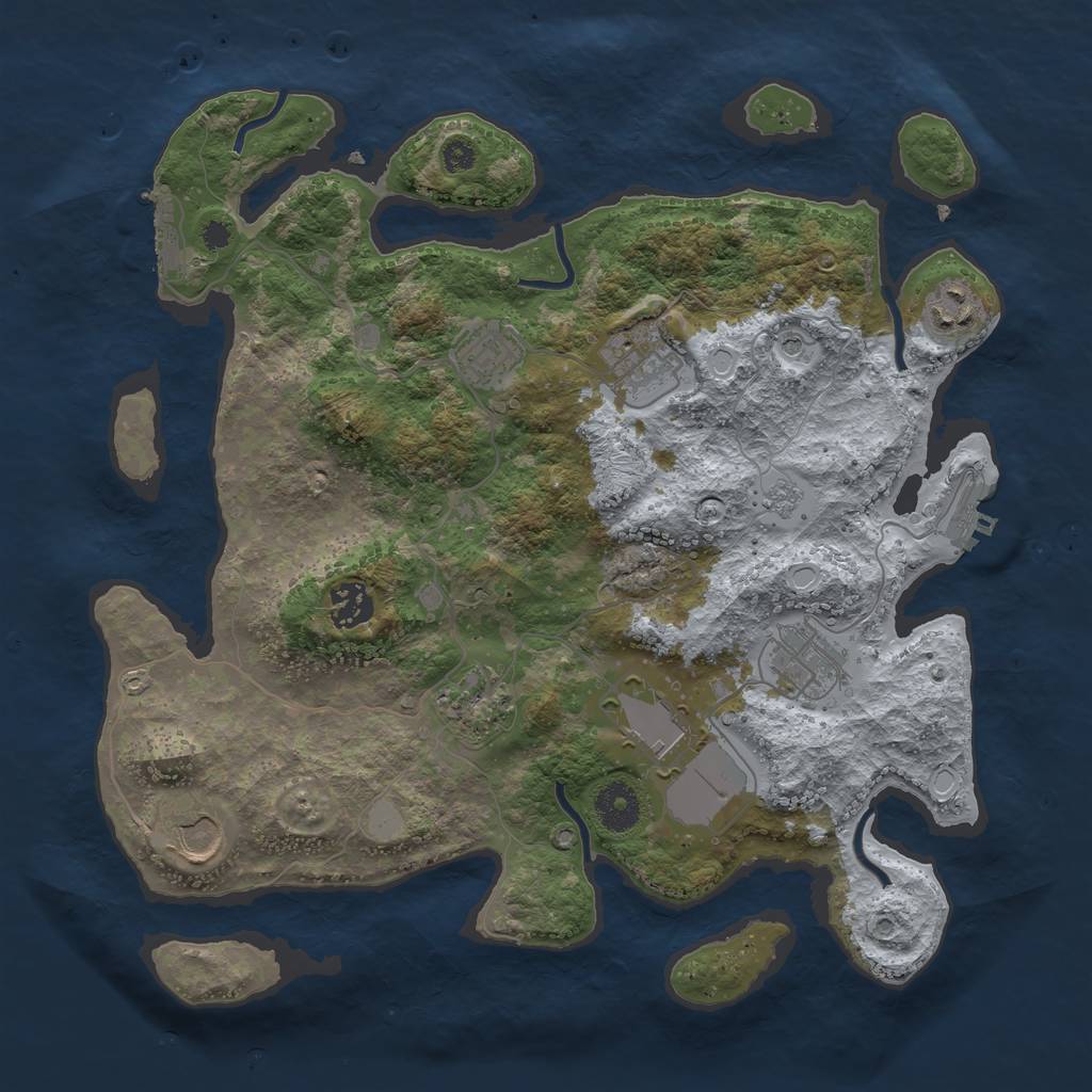 Rust Map: Procedural Map, Size: 3500, Seed: 4204, 15 Monuments