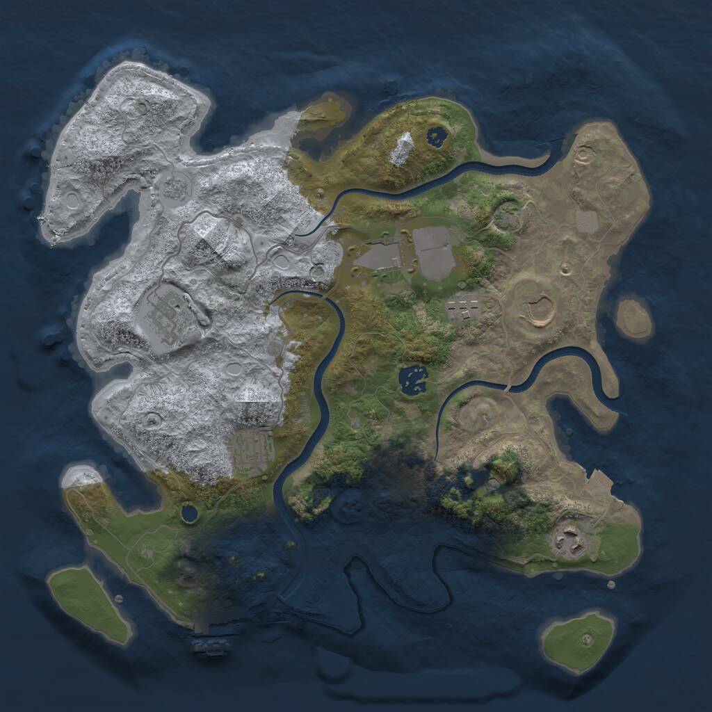 Rust Map: Procedural Map, Size: 3500, Seed: 88211016, 12 Monuments