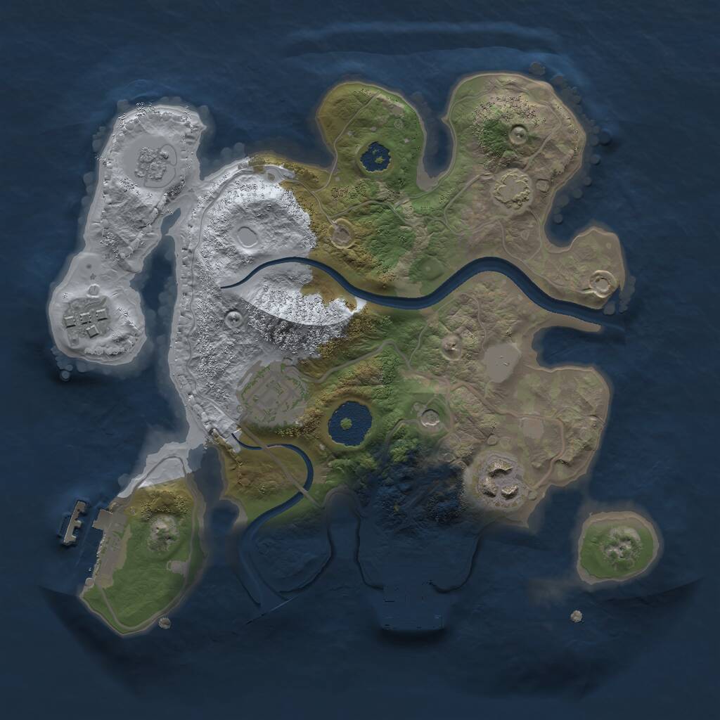 Rust Map: Procedural Map, Size: 2500, Seed: 214748366, 9 Monuments