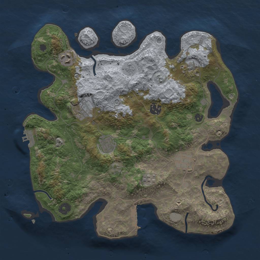 Rust Map: Procedural Map, Size: 3250, Seed: 1177900822, 14 Monuments