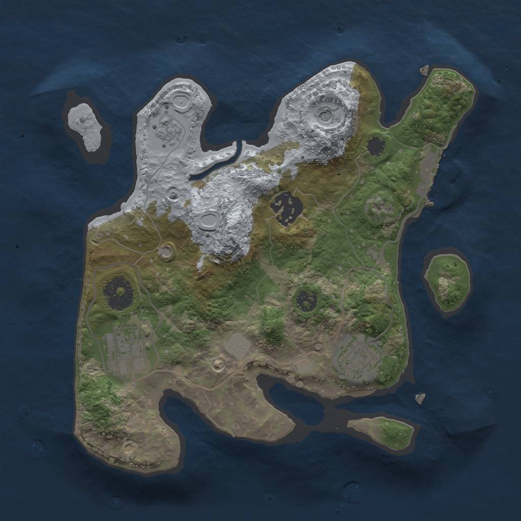 Rust Map: Procedural Map, Size: 2500, Seed: 83526325, 9 Monuments