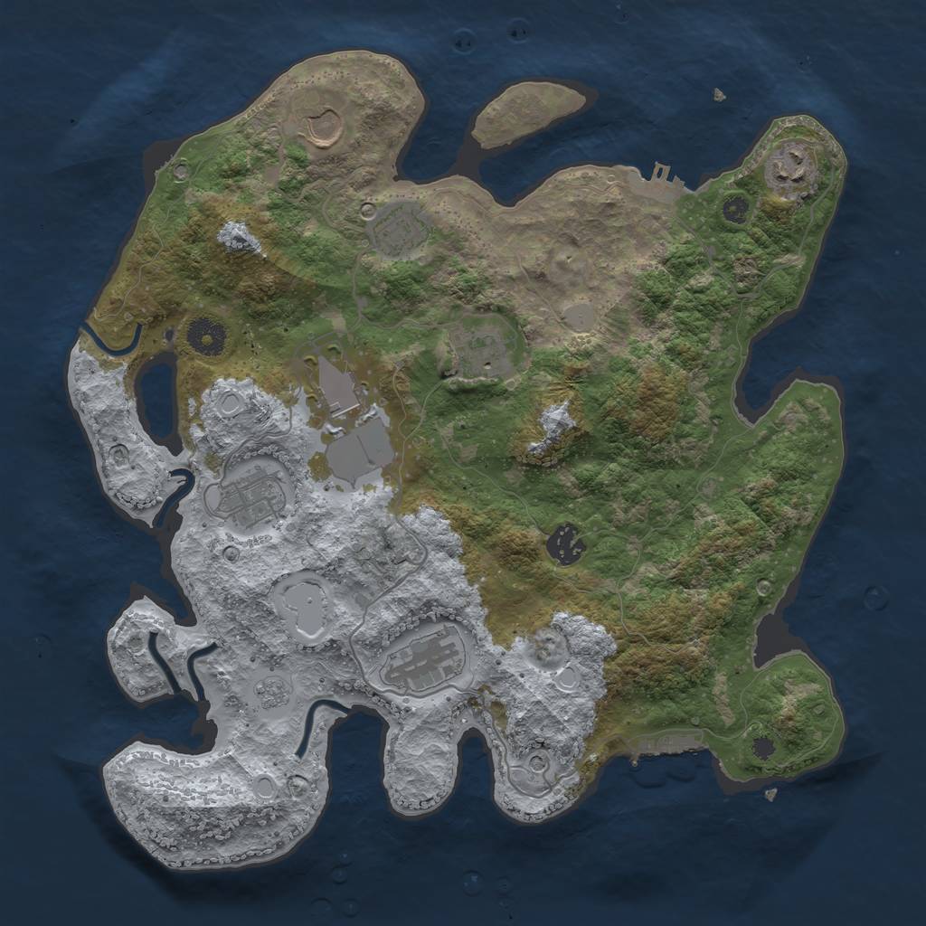 Rust Map: Procedural Map, Size: 3600, Seed: 12713874, 15 Monuments