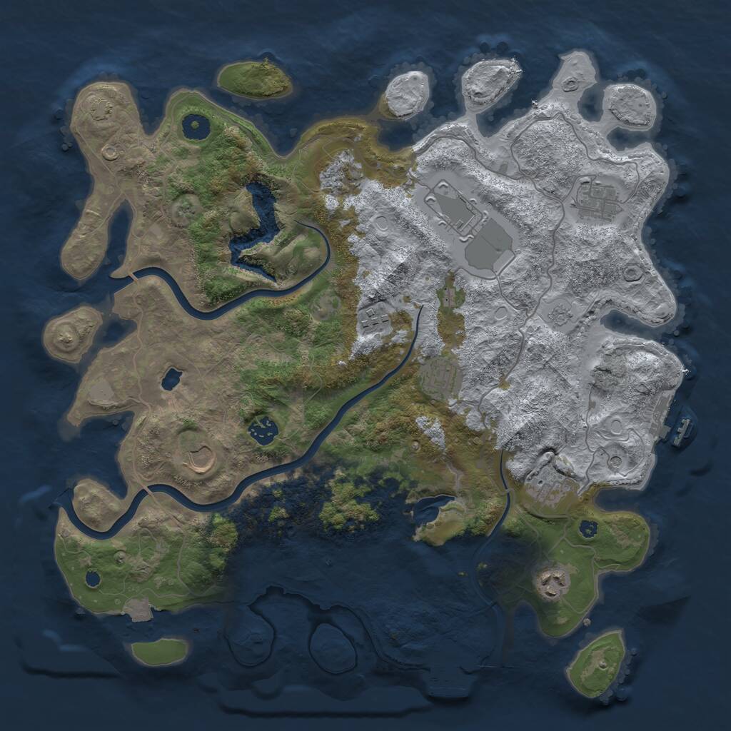 Rust Map: Procedural Map, Size: 4000, Seed: 912260848, 15 Monuments