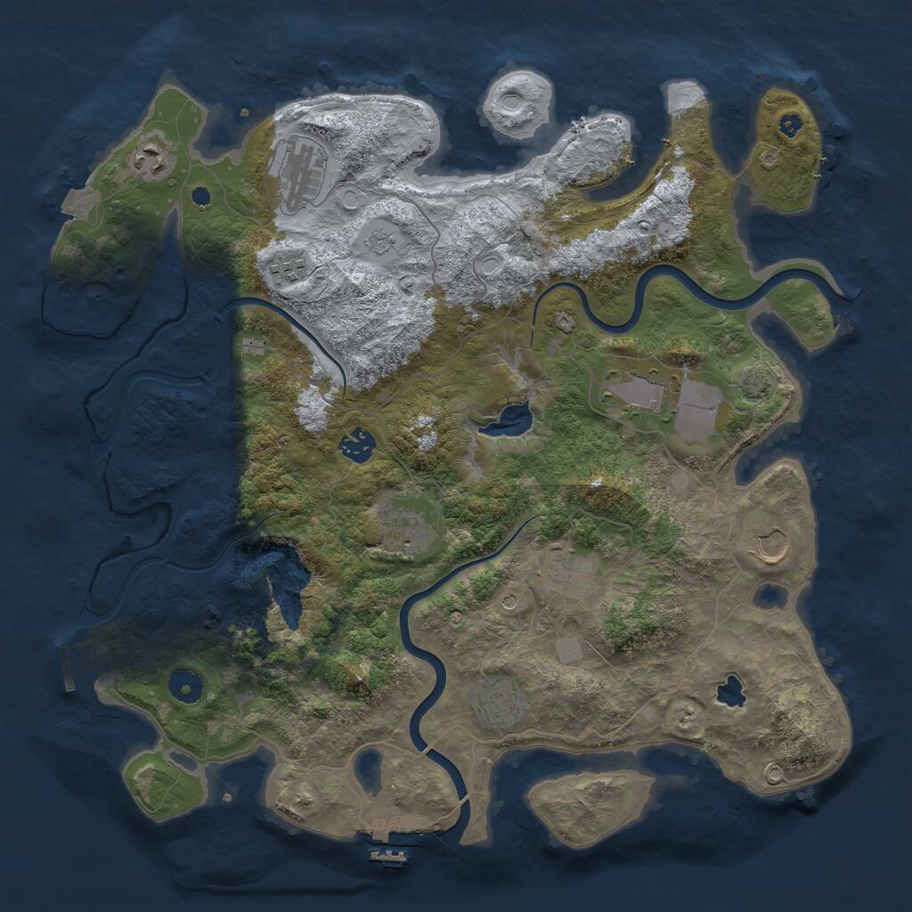 Rust Map: Procedural Map, Size: 4000, Seed: 686057886, 15 Monuments