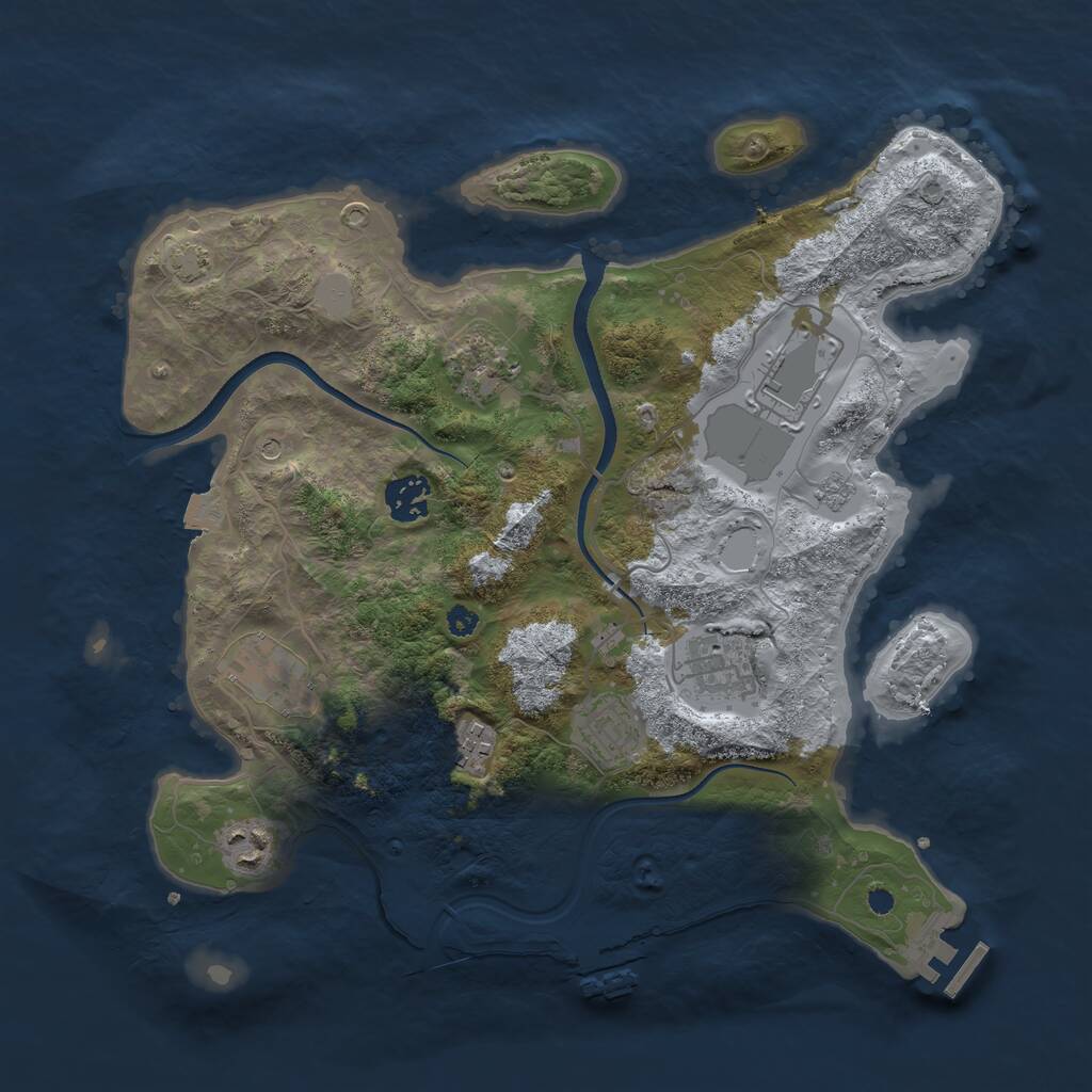 Rust Map: Procedural Map, Size: 3500, Seed: 2168183, 14 Monuments