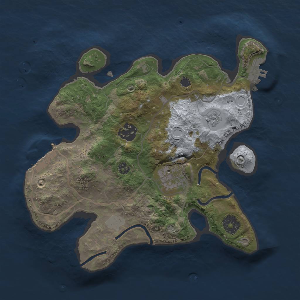 Rust Map: Procedural Map, Size: 2500, Seed: 4754958, 8 Monuments