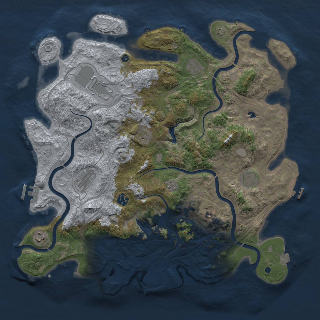Rust Map: Procedural Map, Size: 4250, Seed: 14886, 15 Monuments