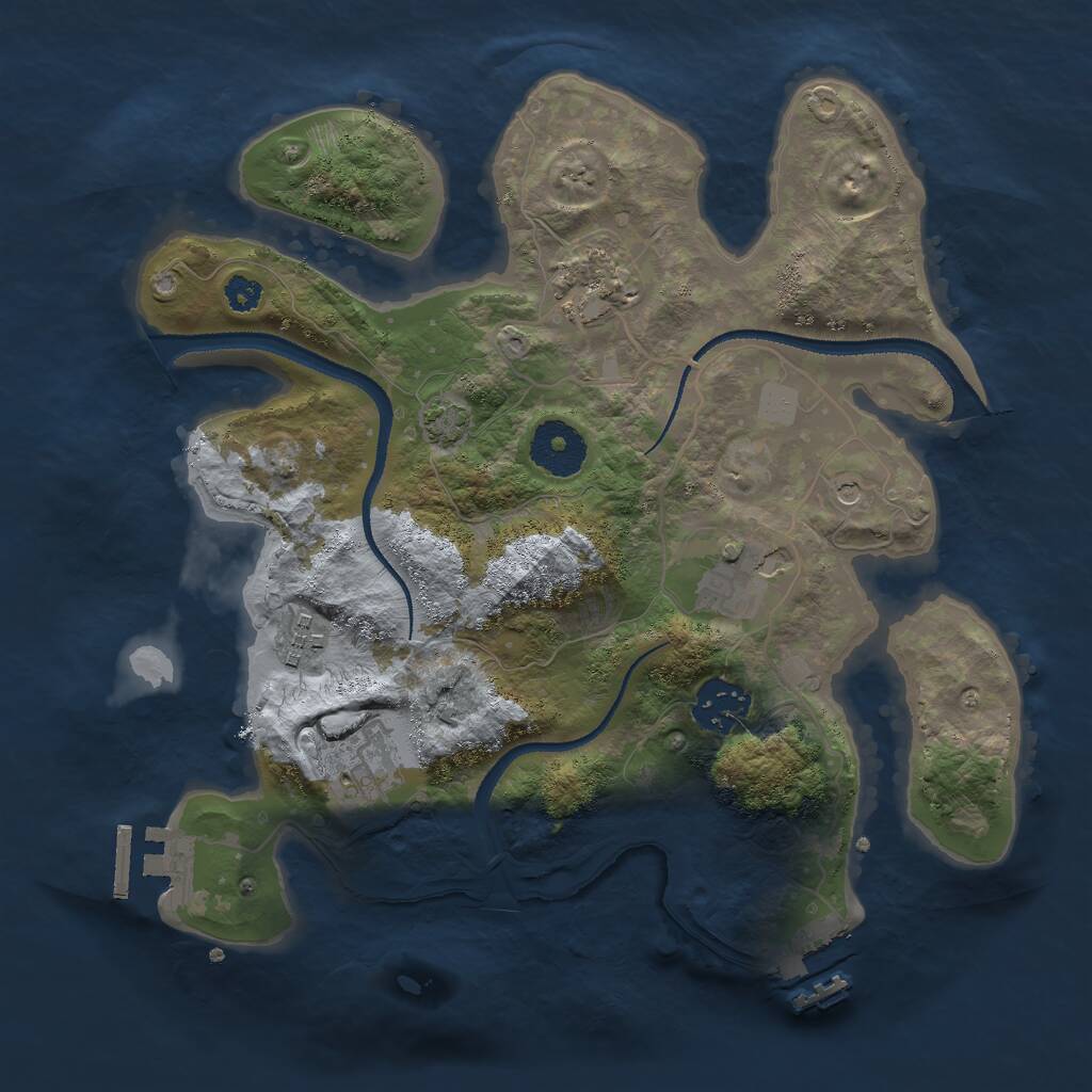 Rust Map: Procedural Map, Size: 3000, Seed: 31424, 10 Monuments
