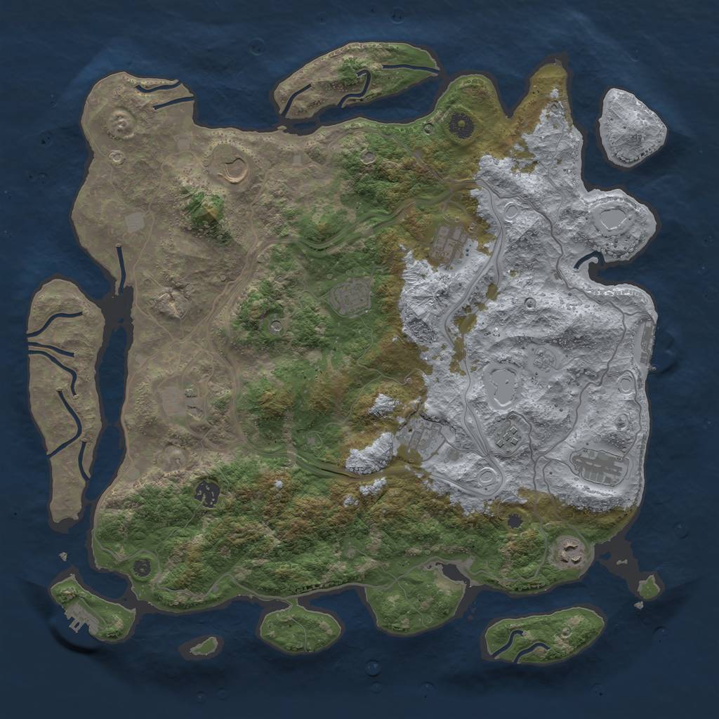 Rust Map: Procedural Map, Size: 4250, Seed: 414535460, 16 Monuments