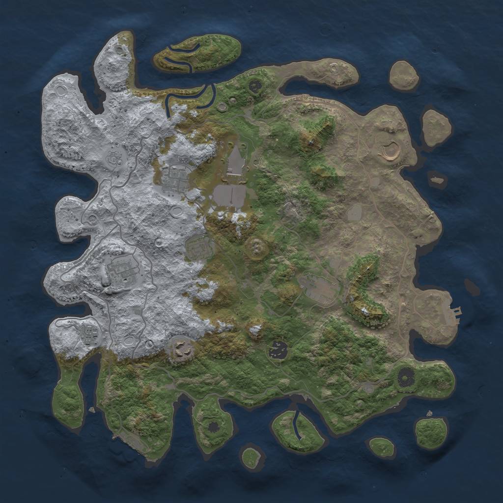 Rust Map: Procedural Map, Size: 4000, Seed: 5032023, 16 Monuments