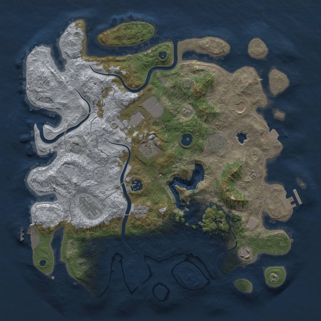 Rust Map: Procedural Map, Size: 4000, Seed: 5032023, 14 Monuments