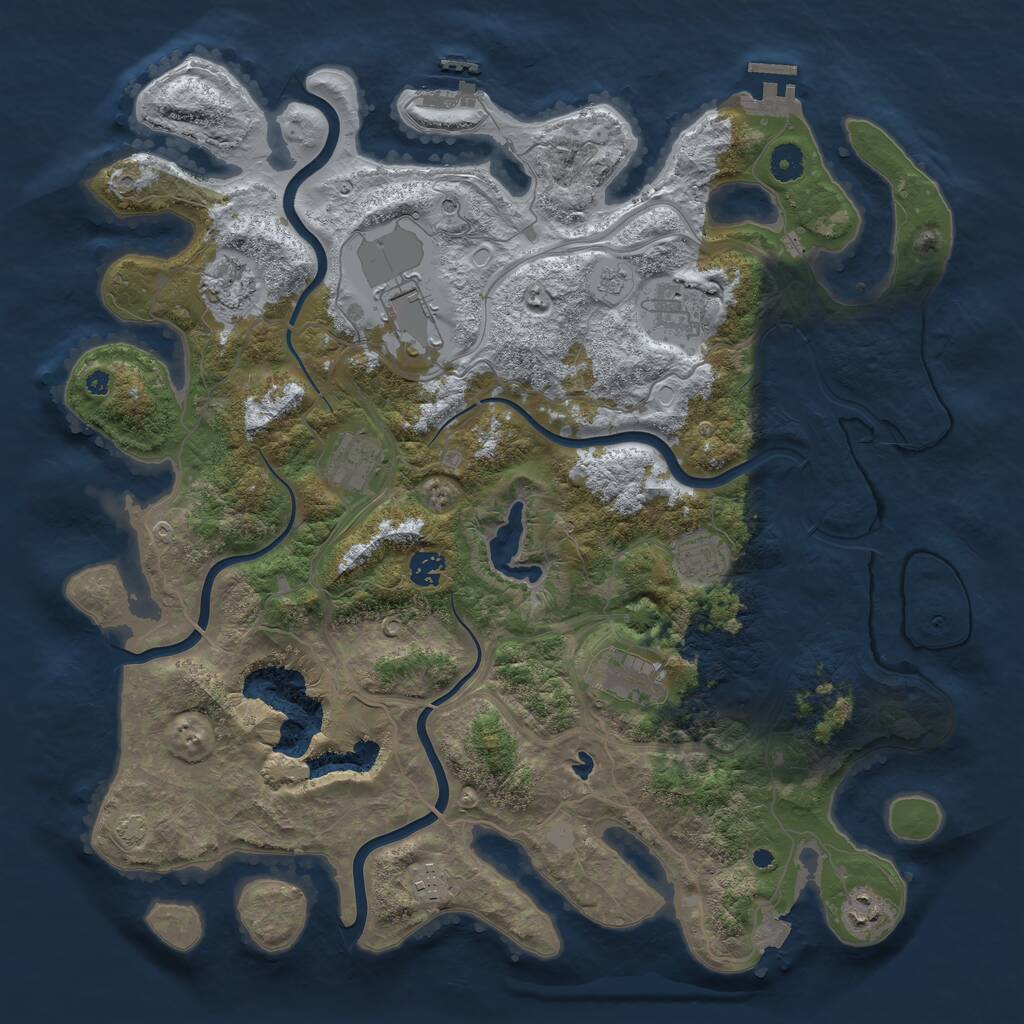 Rust Map: Procedural Map, Size: 4250, Seed: 46964, 15 Monuments