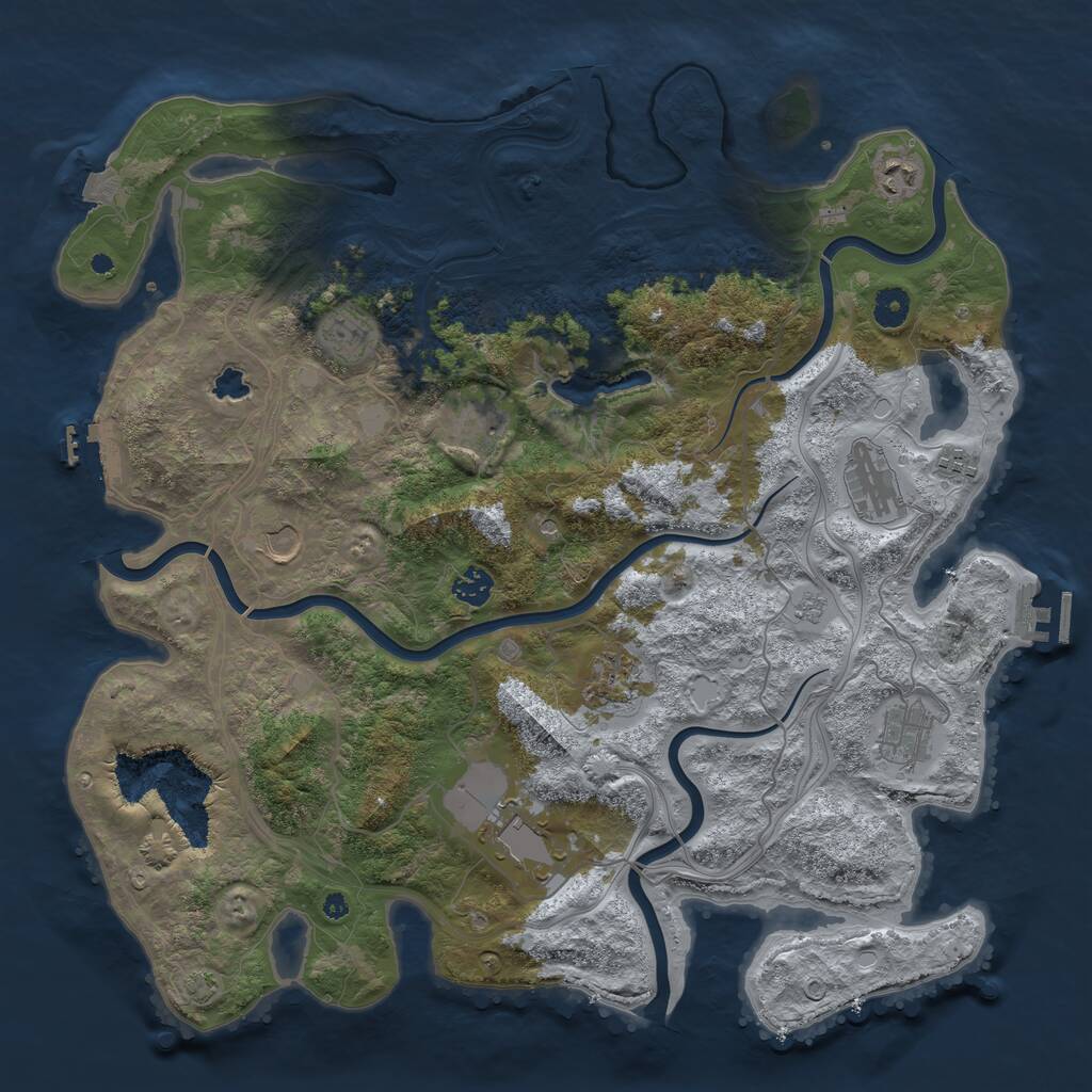 Rust Map: Procedural Map, Size: 4250, Seed: 731330396, 16 Monuments