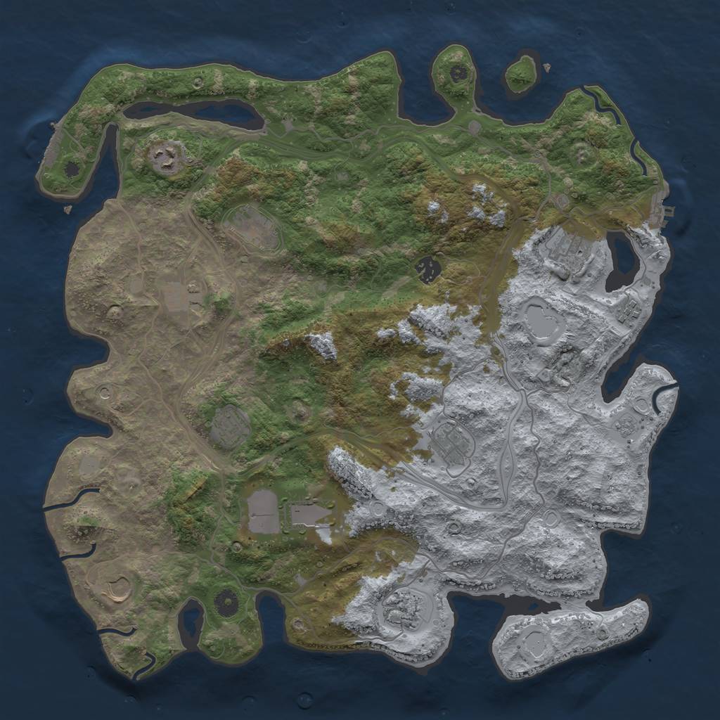 Rust Map: Procedural Map, Size: 4250, Seed: 731330396, 18 Monuments