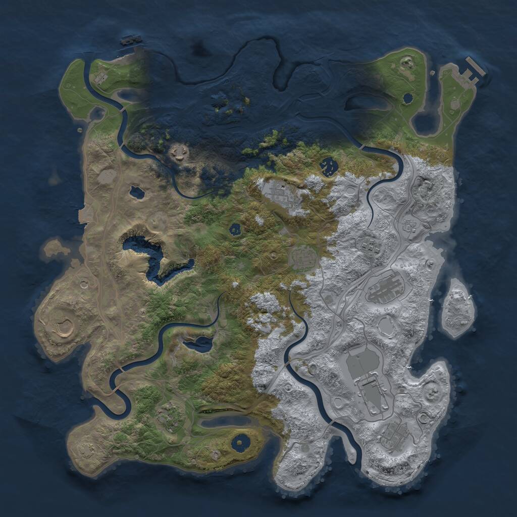 Rust Map: Procedural Map, Size: 4250, Seed: 87270309, 16 Monuments