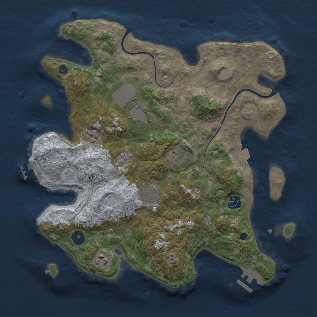 Rust Map: Procedural Map, Size: 3500, Seed: 73284, 12 Monuments