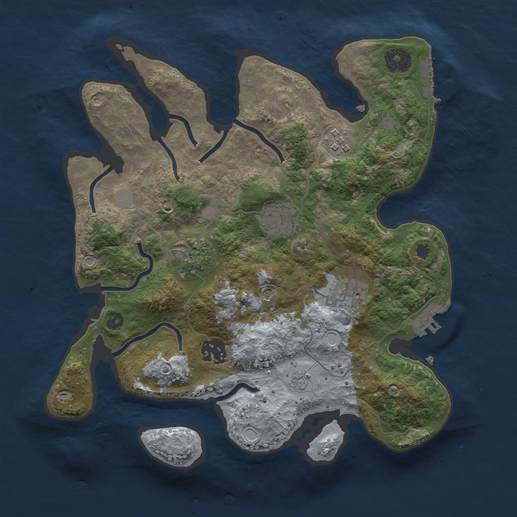 Rust Map: Procedural Map, Size: 3000, Seed: 1726133608, 12 Monuments