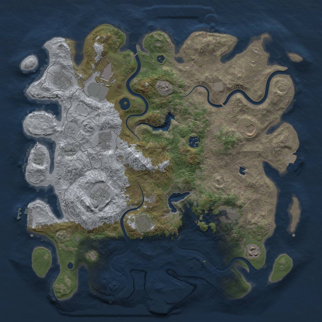 Rust Map: Procedural Map, Size: 4200, Seed: 45879, 16 Monuments