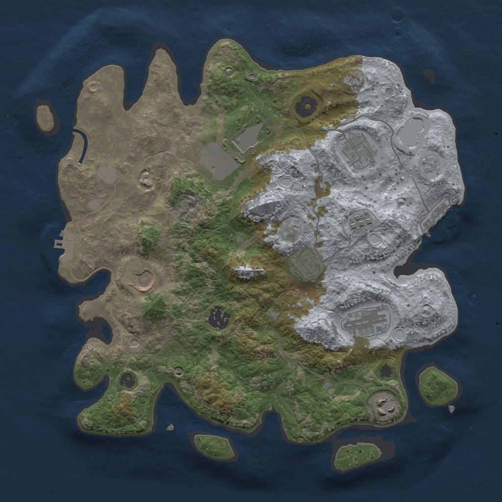 Rust Map: Procedural Map, Size: 3500, Seed: 3586089, 15 Monuments