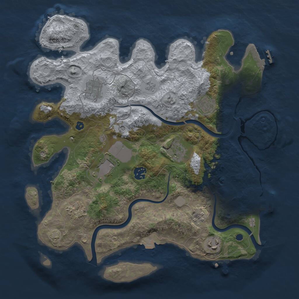 Rust Map: Procedural Map, Size: 3500, Seed: 52346367, 14 Monuments