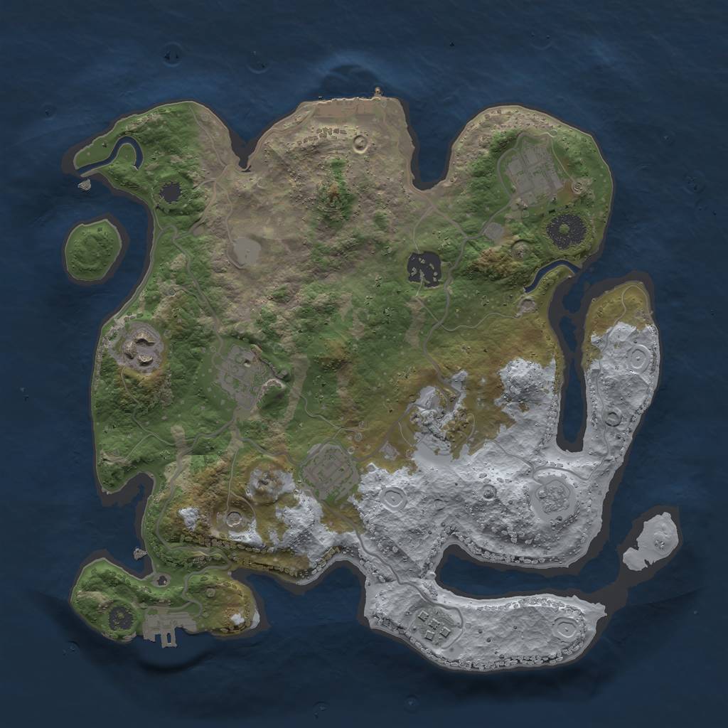 Rust Map: Procedural Map, Size: 3000, Seed: 333862001, 14 Monuments