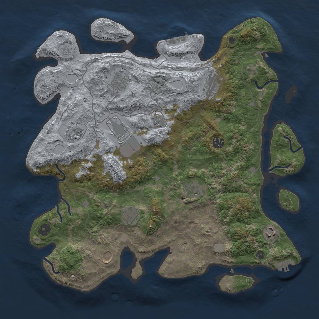 Rust Map: Procedural Map, Size: 4000, Seed: 571248, 17 Monuments