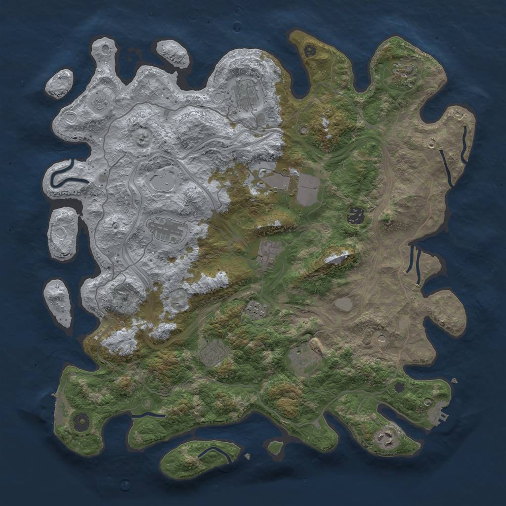 Rust Map: Procedural Map, Size: 4250, Seed: 47222118, 17 Monuments
