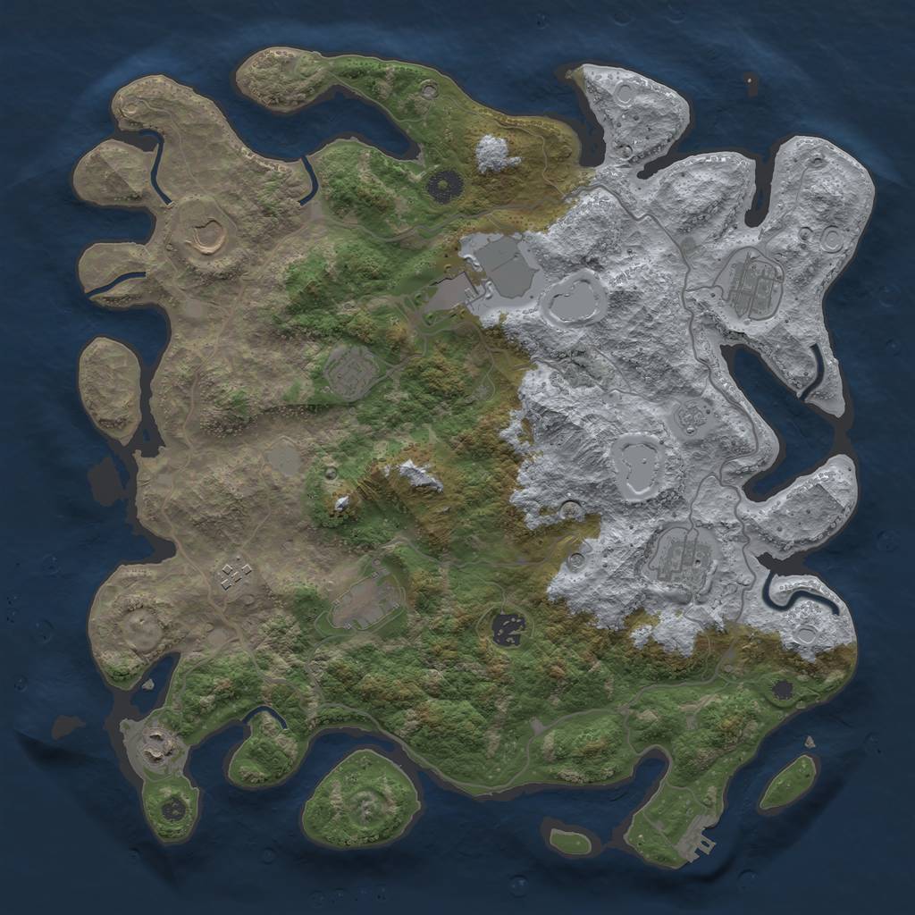 Rust Map: Procedural Map, Size: 4000, Seed: 93836513, 15 Monuments