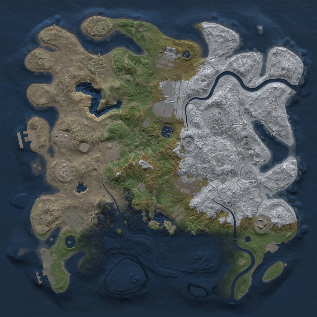 Rust Map: Procedural Map, Size: 4000, Seed: 93836513, 15 Monuments