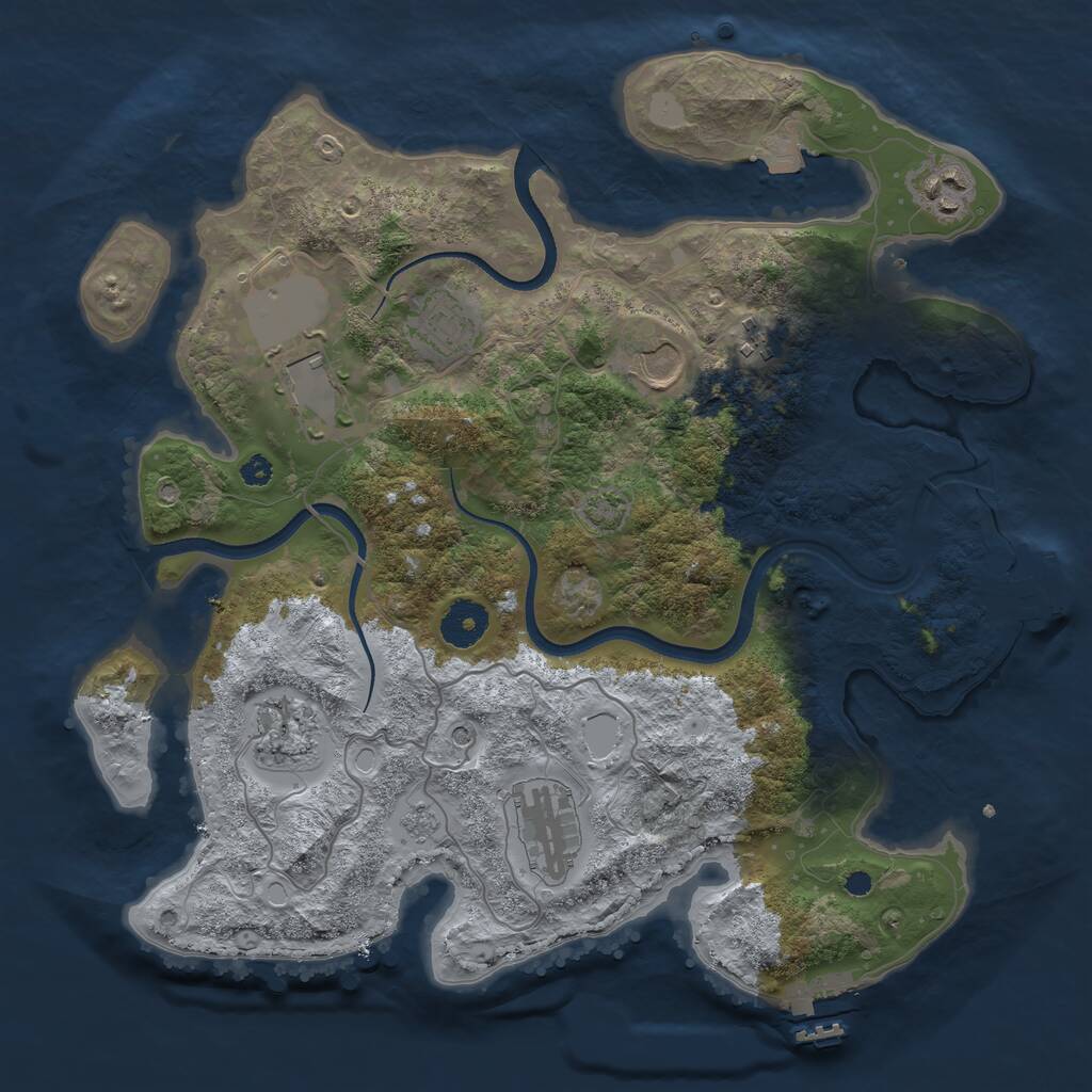 Rust Map: Procedural Map, Size: 3500, Seed: 512256, 13 Monuments